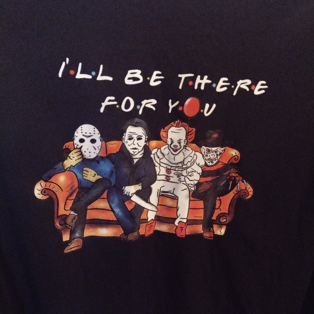 Horror Screen Print Long Sleeve Shirt A4 I'll Be There For You Mens Size Large - Picture 2 of 5